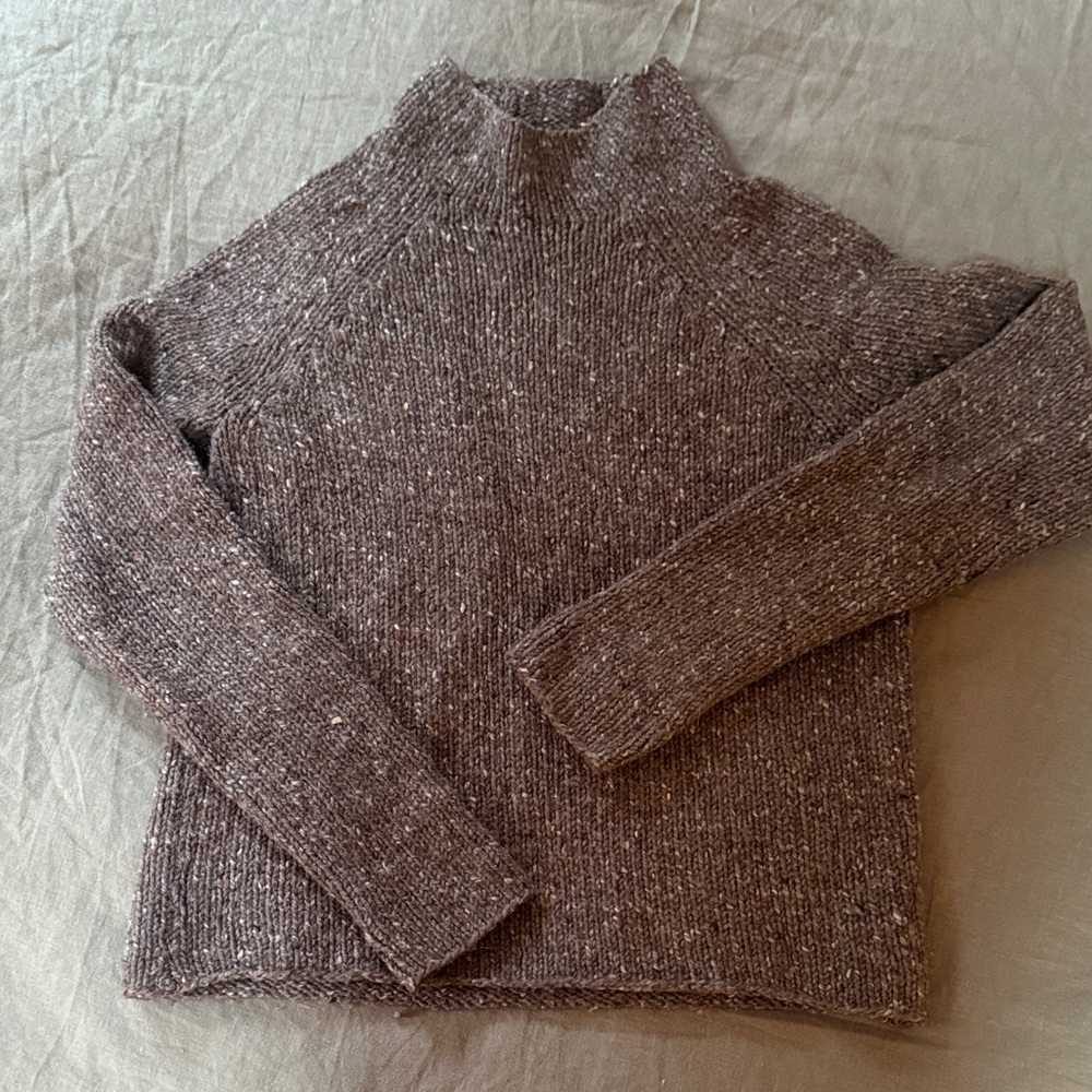 Handmade 100% Wool Brown Knit Sweater